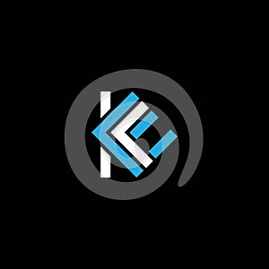 KE or EK abstract letter design with different colour and illustration. Awesome logo desig.
